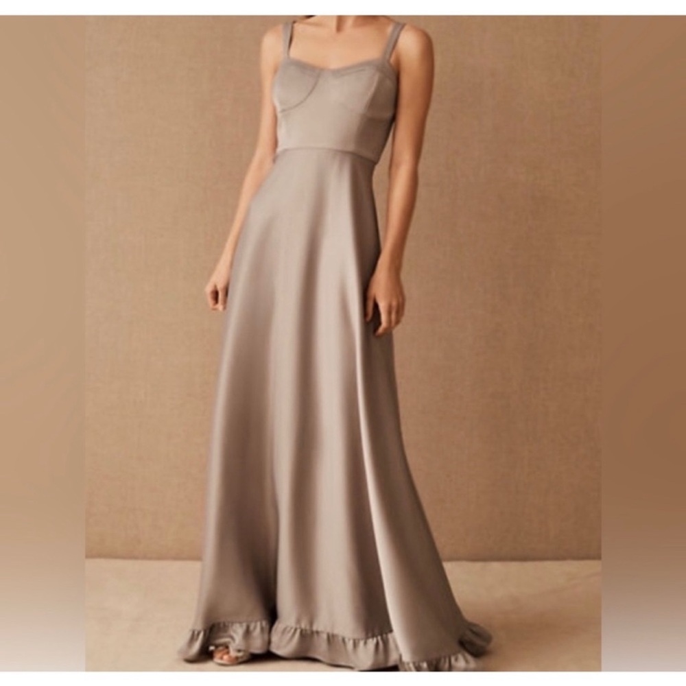 BHLDN Sachin + Babi Corset Style Satin Ruffle
Hem Dress Size 6 NWT Cream
